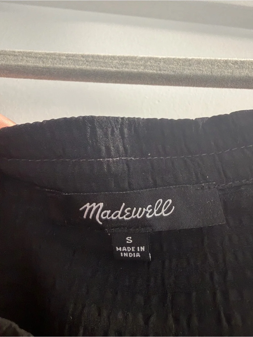 Madewell Black Puff-Sleeve Square-Neck Top